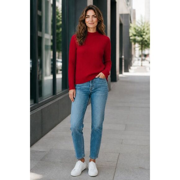 Banana Republic Jackets & Blazers - Banana Republic Red Ribbed Knit Sweater Medium NWT